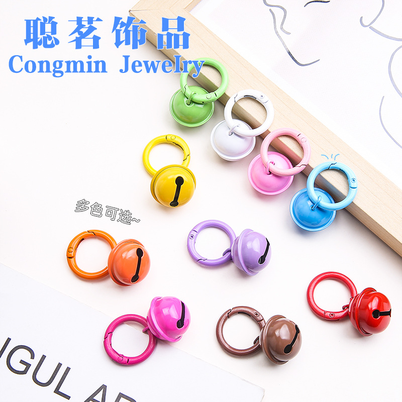 Handmade DIY paint candy color bell pendant keychain color spring buckle key ring jewelry decoration wholesale
