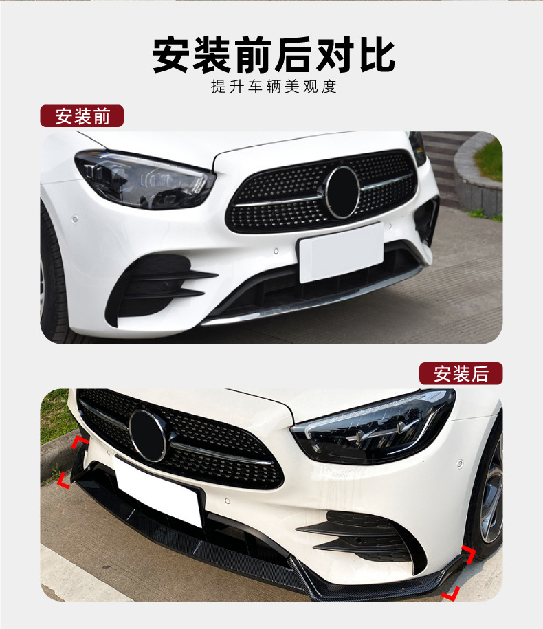 Suitable for Mercedes-Benz E-Class W213 2021+ E260 E300 Amg Front Lip Front Spoiler Small Body Kit Modification