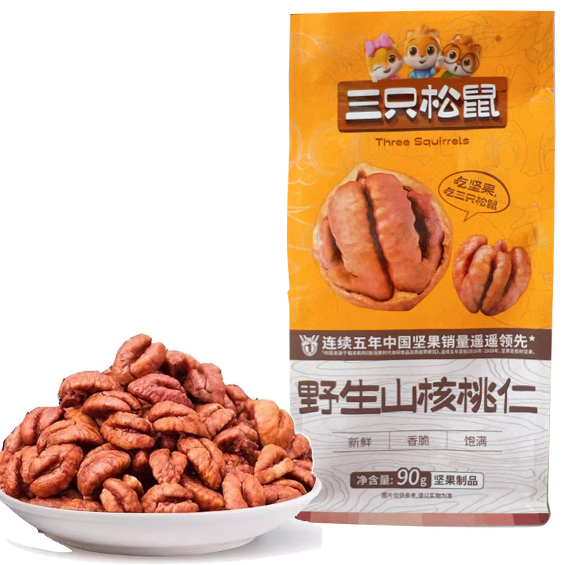 다람쥐 세 마리 야생 피칸 커널 90g