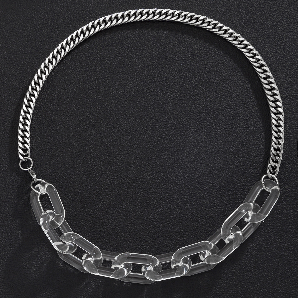 Simple Style Geometric Transparent Titanium Steel Necklace
