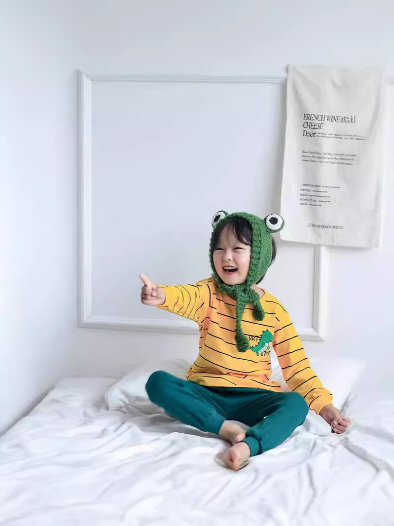 Nuevos niños chaquetas de otoño pantalones de otoño niños ropa interior base set de algodón niñas pijamas bebés ropa para el hogar al por mayor