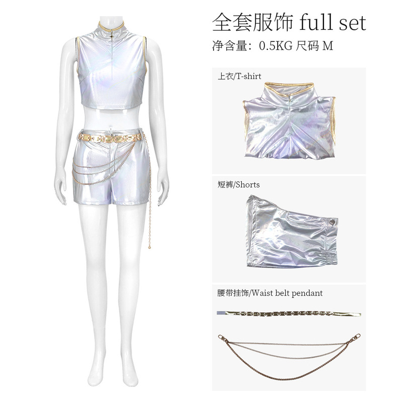 K-POP猎魔女团鲁米白色炫彩打歌服cosplay万圣狂欢派对活动服饰|undefined