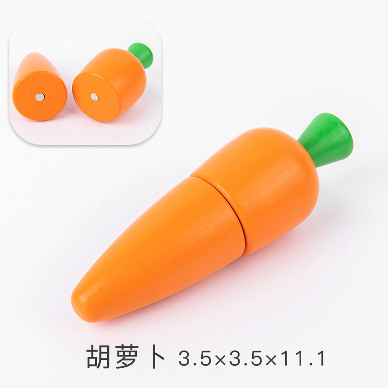 Los niños juegan casa cocina juguetes madera magnética verduras y frutas cortar madera frutas y verduras a granel traje al por mayor