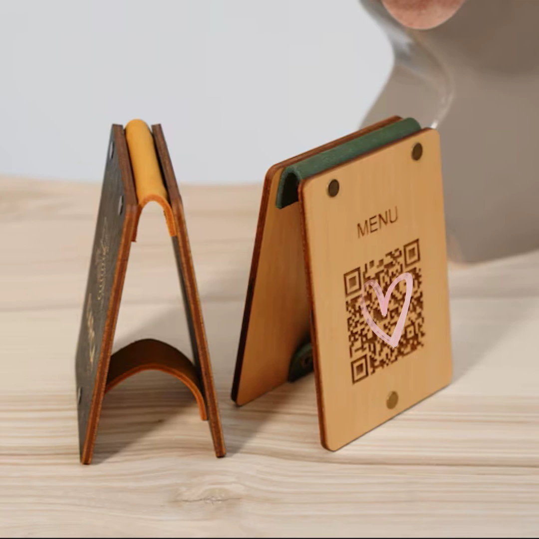 Personalized creative customized wooden QR code ordering card restaurant ordering card best friend couple creative personalized gift