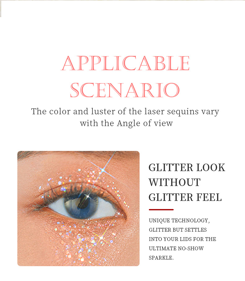 Fit Colors Starry Sky Tube Sequin Gel Chameleon High Gloss Eyeshadow Face, Lip and Body Glitter 30ml Specification drawing