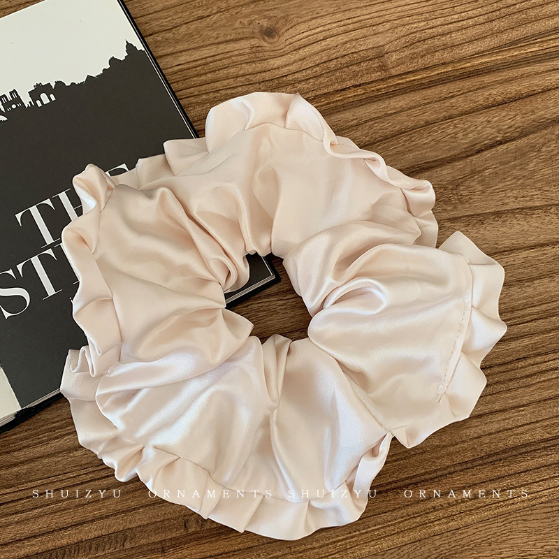 Francés de alto valor de color sólido esponjoso anillo de intestino grueso cuerda de cabello de alta elasticidad correa de cabello