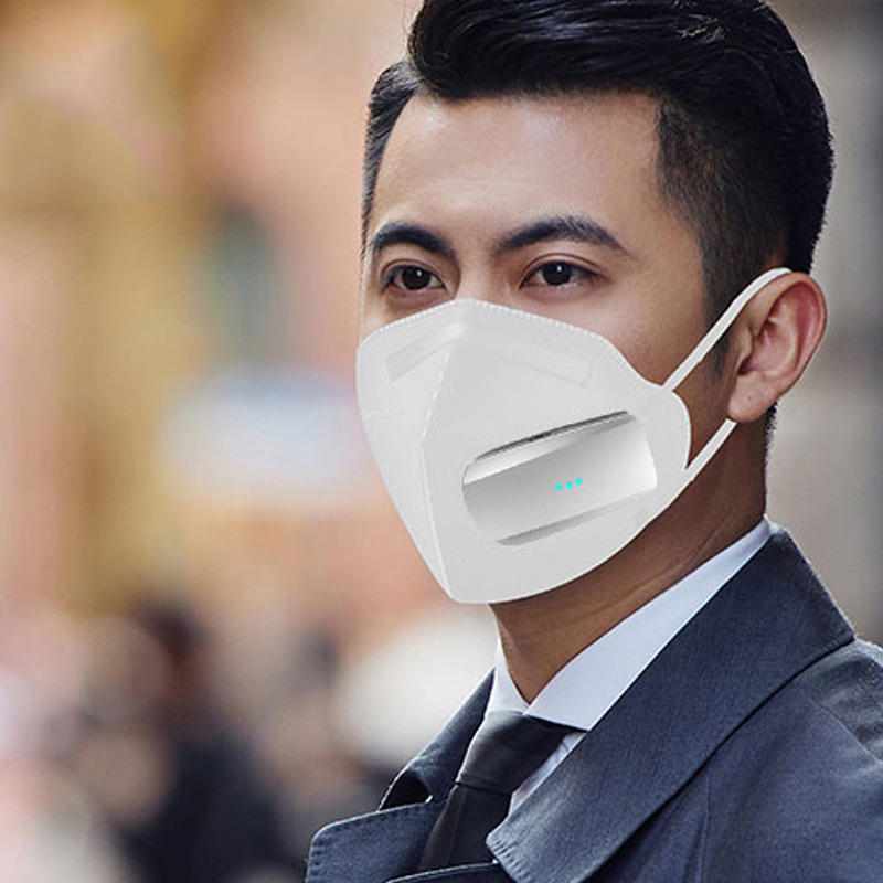 电动新风口罩工厂直供KN95夏冬天排气除雾戴眼镜防闷除雾面罩