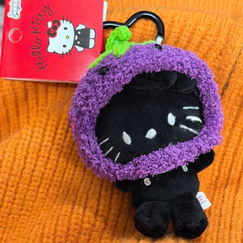 黑色草帽kitty帽宝宝挂件爱心扣公仔玩偶可爱赫本风挂饰钥匙扣|undefined