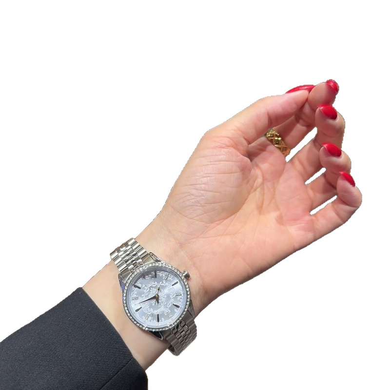 代发批发西太后新款雪花浮雕时尚手表高级手表女同款女表石英女士|undefined