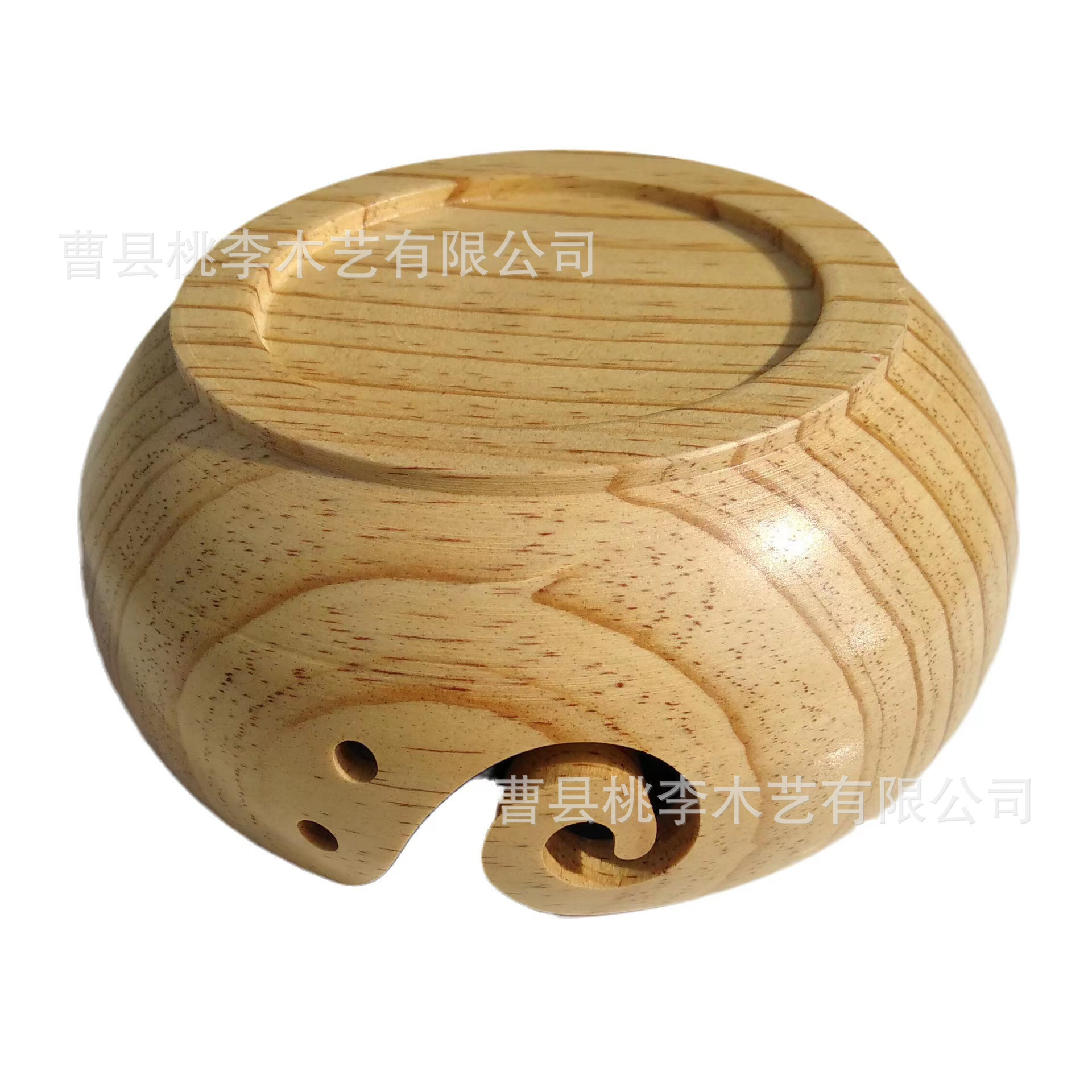 Tazón de lana de madera creativa Cuenco de madera de almacenamiento tallado en madera Cuenco redondo de dibujo de madera de exportación transfronteriza