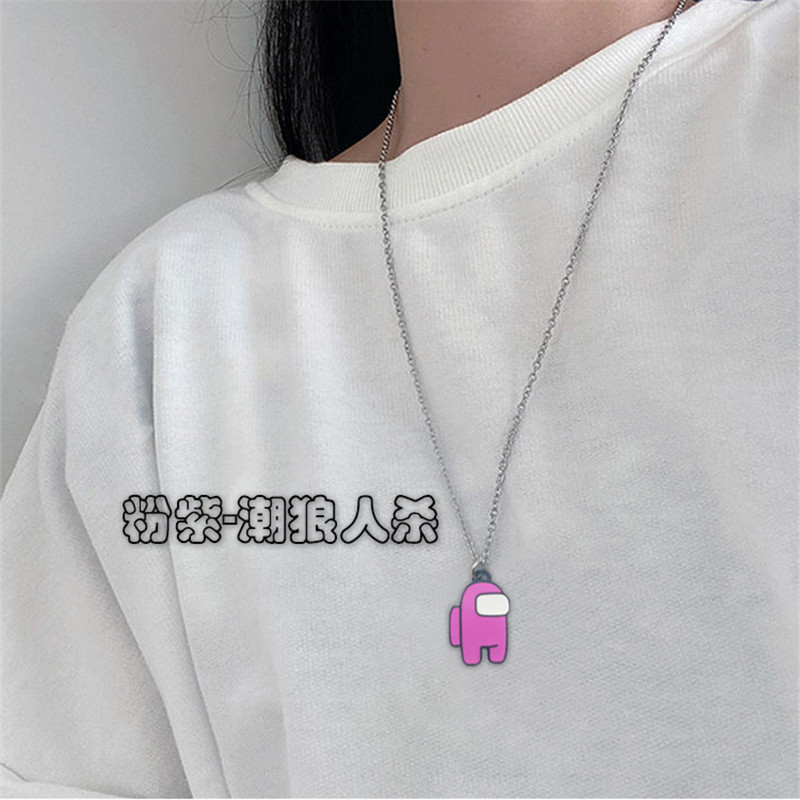 Corea del Sur INS en línea juego de celebridades espacio periférico Hombre Lobo matando collar de dibujos animados joyería estudiante regalo accesorios hombres y mujeres moda