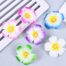 4-9cm仿真鸡蛋花 ins风头饰发夹 仿真EVA海边拍照旅游奶茶装饰