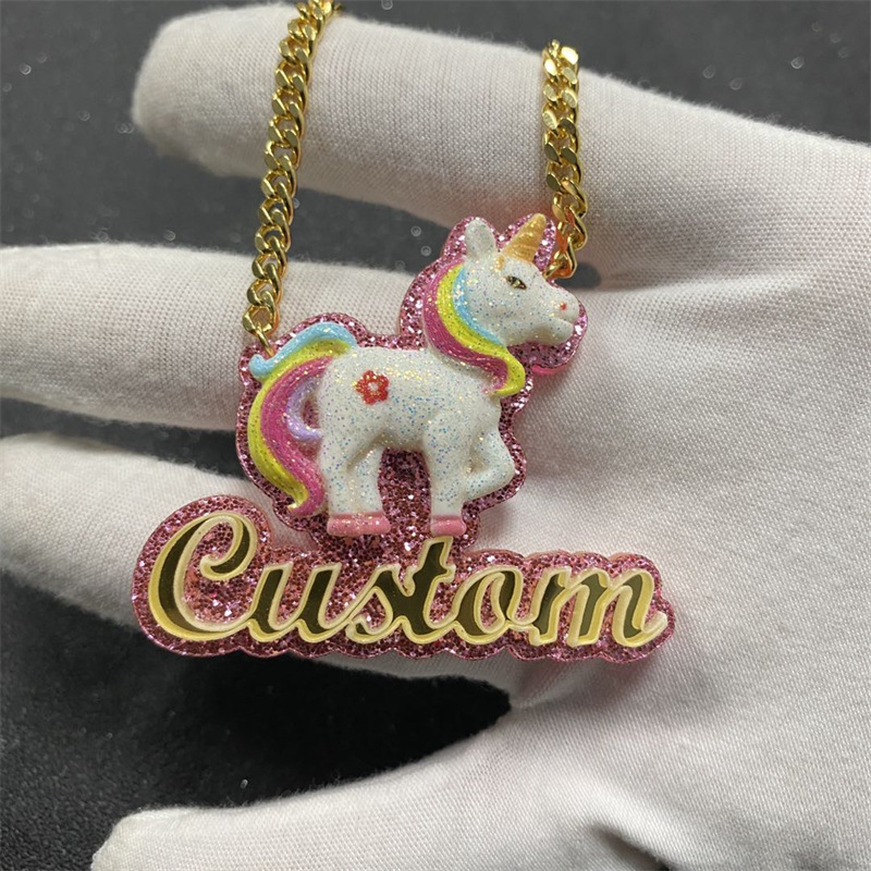 Personalisierte Acryl Buchstaben Kette Für Damen Und Kinder_voghion.com