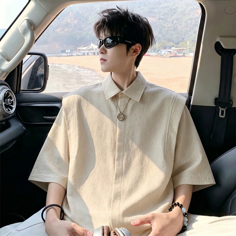 Solid Color Linen-Like Short-Sleeve Shirt for Men, Summer Thin Breathable Cotton-Linen Shirt, 2026 New Casual Jacket Solid Color Linen-Like Short-Sleeve Shirt for Men, Summer Thin Breathable Cotton-Linen Shirt, 2026 New Casual Jacket