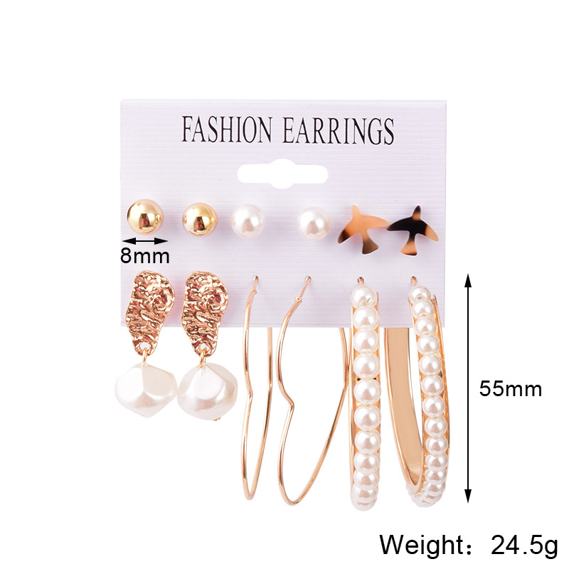 Fashion Round Heart Shape Alloy Plating Inlay Rhinestones Pearl Womenu0027S Earrings 1 Set