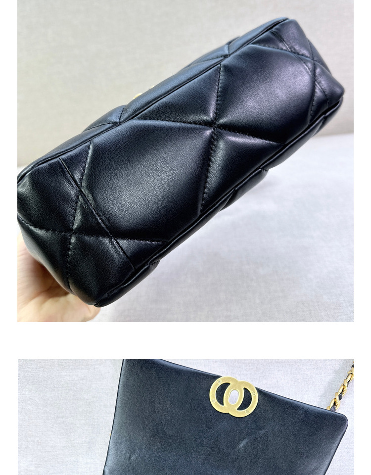 Damen Umhängetasche Aus Echtem Lammleder Mit Rautensteppung Kette_voghion.com