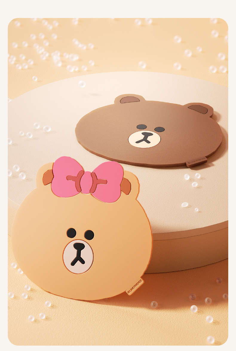 Brown Bear Car Anti-Slip Mat Cartoon Mat Car Interior Decoration Creative Dashboard Phone Holder Waterproof