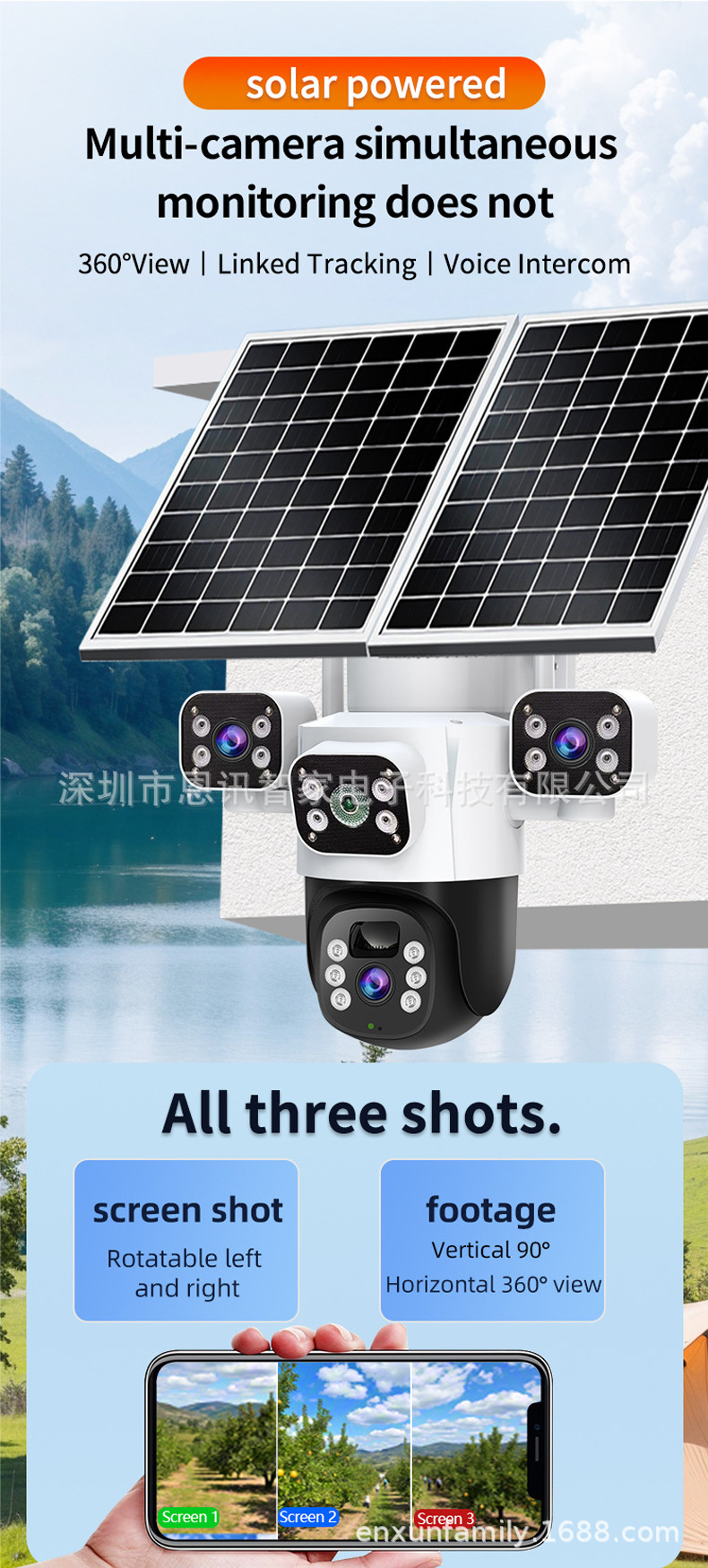 Outdoor WiFi Solar-Überwachungskamera mit Nachtsicht