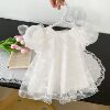 Brand summer children's small princess costume for early age, cotton lace skirt, 0-4 years, with short sleeve