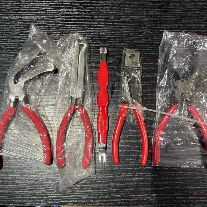 Набор из 5 предметов с рукояткой красного цвета (прямой плюс изгиб плюс соединитель плюс тип тигра плюс плоскогубцы с завязками)