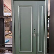 独特薄荷绿高定入户子母单门高奢智能门装甲门铸铝门法式铝框门