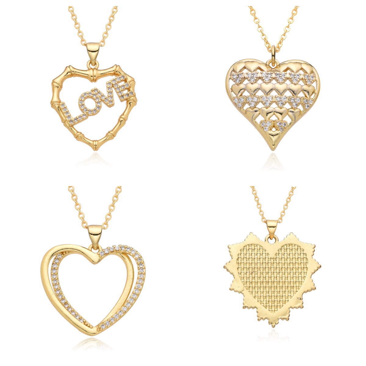 8g Weight 18K Gold Plated Plating Material Copper Pendant Material Pendant Necklace Classification Copper Chain Material 1 Piece Quantity Date, Tea Party Occasion Copper Material Heart Shape Pattern Women's Gender Sweet, Simple Style Style Copper 18K Gold Plated Heart Shape Pendant Necklace 1