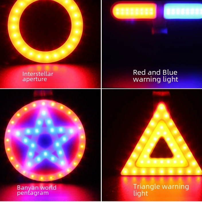 Creative Bicycle Tail Lights High Bright USB Charging Tail Light Mountain Constellation Constellation COB Tail Light