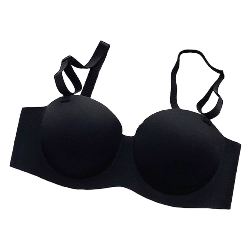 Простая красота, однотонное нижнее белье с зазором на половину чашки, женское нижнее белье, пуш-ап с маленькой грудью, анти-провисание, регулируемый бюстгальтер средней толщины без стальных колец