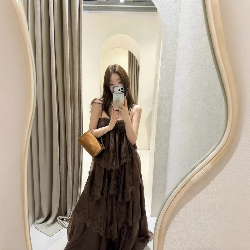 Ranwear's Top Recommendation! 'Encounter Paris' Custom-Dyed! Heavy-Duty Multi-Layered Skirt Dress with Spaghetti Straps.