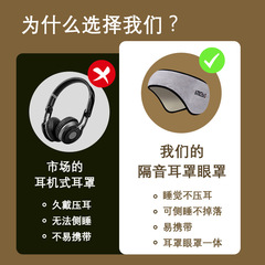 Noise-reducing eye mask, light-blocking eye protection, sleep breathable, sound-isolating earplugs, dormitory sleeping noise-proof earmuffs, two-in-one, for women