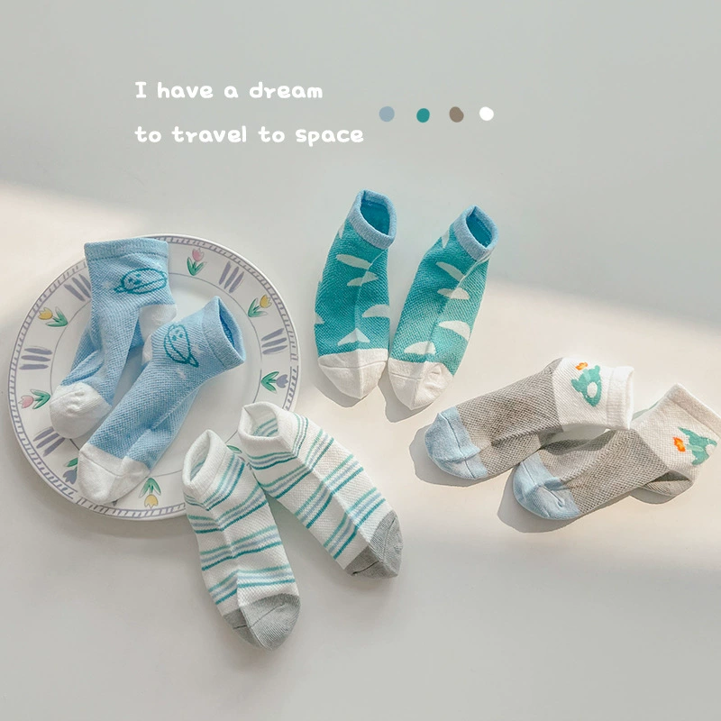 Children's summer thin socks for boys, wholesale, combed cotton