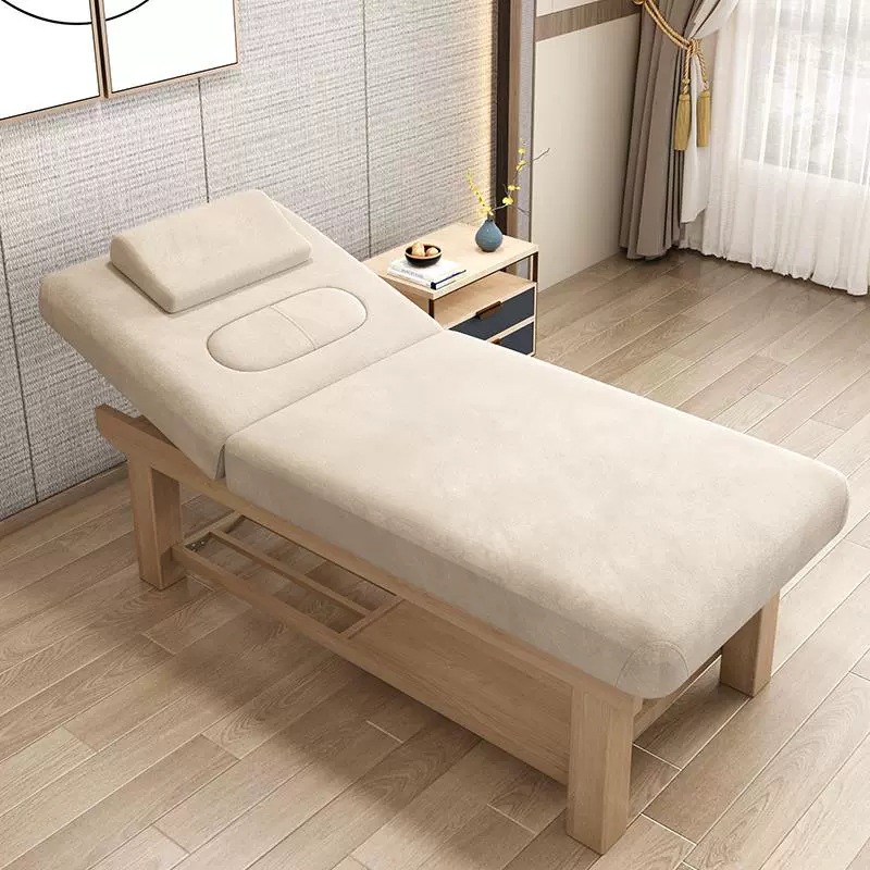 Cama de belleza, cama de masaje especial para spa con orificios, cama de terapia de medicina tradicional china de madera maciza, cama de masaje para centro de salud