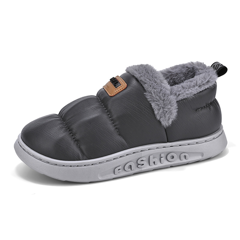 Zapatillas de algodón para hombres de invierno impermeable, antideslizante y terciopelo para hombres calientes, zapatos de algodón con tacones gruesos incluidos en el noreste