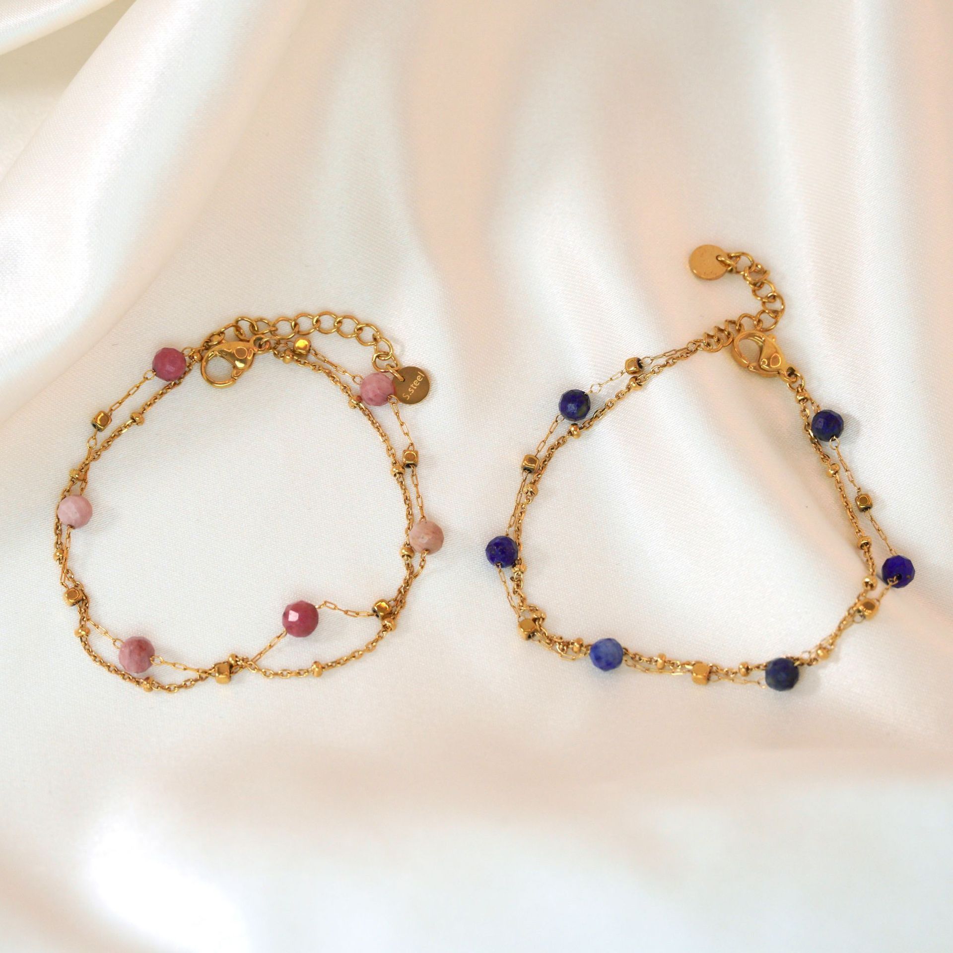 Holiday, Daily Occasion Simple Style Geometric Natural Stone Titanium Steel Bracelets In Bulk
