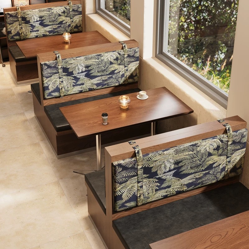 Coffee shop, dessert shop, booth seating, sofa, dessert shop, Southeast Asian style restaurant, commercial dining table, vintage tavern tables and chairs