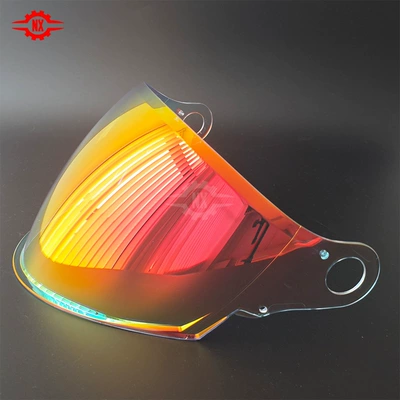 Compatible with LS2 OF616 helmet lens, Aurora day and night universal electroplated half helmet visor, UV protection (Dəbilqə (Kaska) aksesuarları) - of616-aurora-red