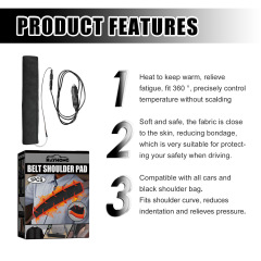 Rayhong car seat belt heated shoulder pad school bag shoulder strap car seat belt heated and wear-resistant