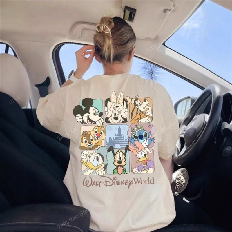 Summer Mickey Mouse Club Cartoon Pattern Printed Casual Short-Sleeved T-Shirt Versatile European and American Hot Sale