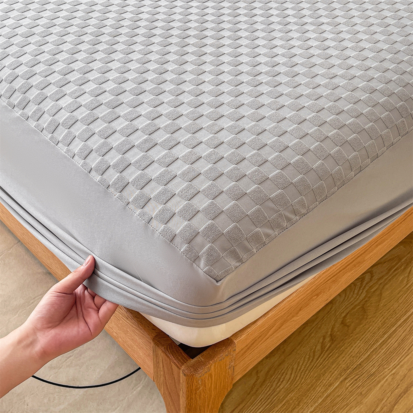 Cross-Border Amazon Terry Cloth Waterproof Fitted Sheet Solid Color Urine-Proof Baby Bed Cover Hotel Simmons Mattress Protector