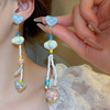 Fresh zirconium, summer universal earrings, flowered