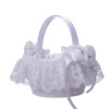 White basket, handheld cloth flower-shaped, flowered, for bridesmaid