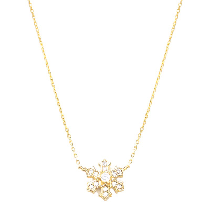 925 plata esterlina rhinestone copo de nieve collar de la clavícula cadena elegante en línea celebridad ins estilo colgante joyería nicho diseño sentido estilo coreano