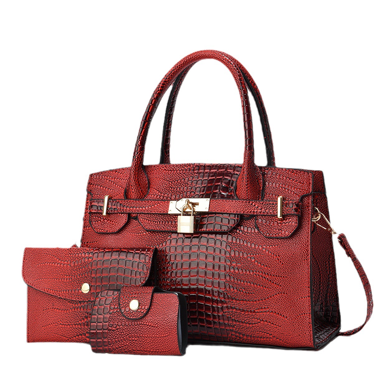 Taizhou bolsos de mujer bolsos de mano clásicos de cocodrilo bolsos de tres piezas bolsos de hombro bolsos transfronterizos de comercio exterior