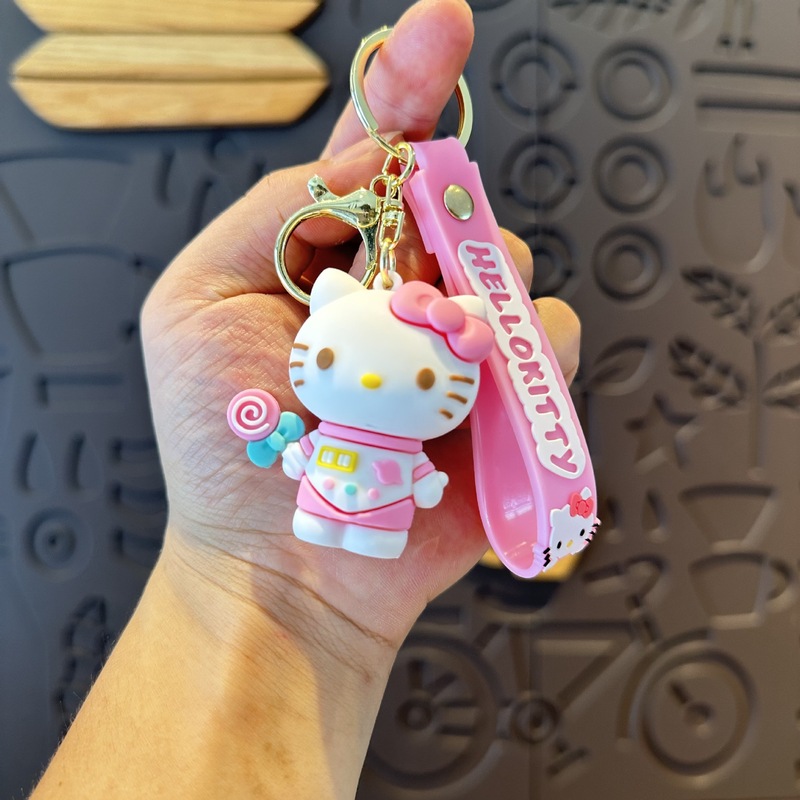 かわいい漫画赤と青 kt 猫キーホルダーサンリオ人形バッグキーホルダーペンダントイベント人形マシンギフト|undefined