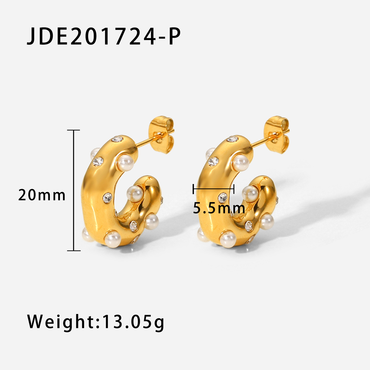 Jieding Pendientes de acero inoxidable europeos y americanos Pendientes de perlas de lujo ligero, sentido de diseño femenino, joyería de acero de titanio de nicho transfronterizo
