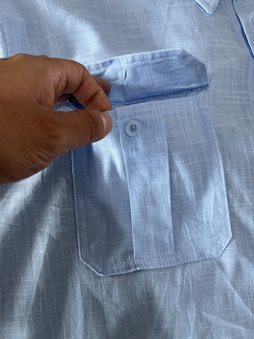 Men's double pocket cotton linen short sleeved casual vacation shirt 7 colors_voghion.com