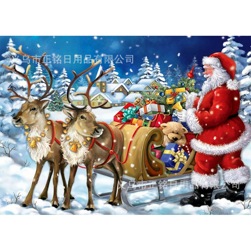 Nueva Navidad Diamante Pintura 5d Santa Claus Elk Muñeco de nieve Decoración Pintura colgante DIY Diamante completo Ventas directas de fábrica