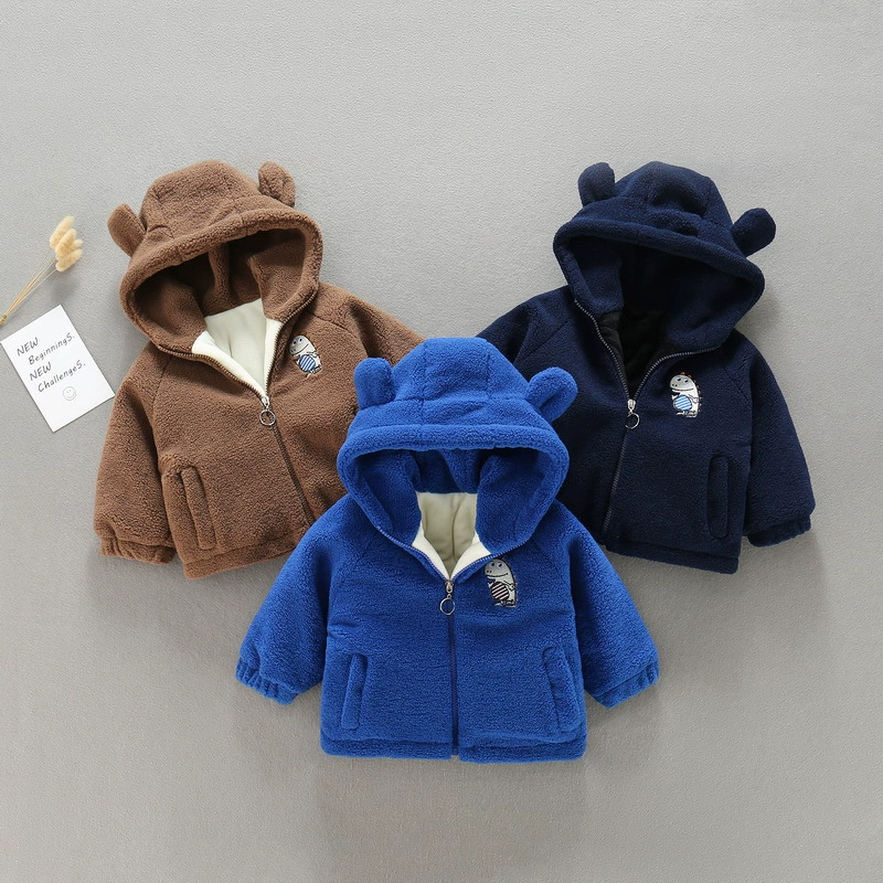 Children's winter fleece down jacket for boys, increased thickness, western style