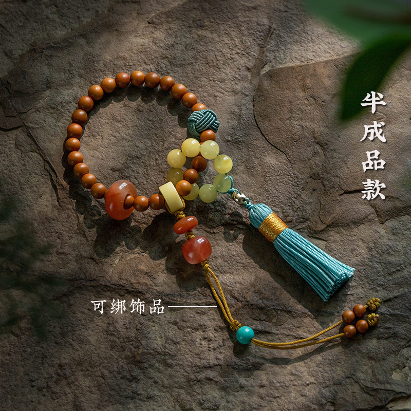 指环款橄榄核蜜蜡圆珠手把件手捻天然葫芦盘玩装饰品2025新款挂绳|undefined