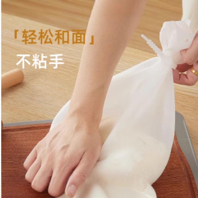 Silicone Kneading Dough Bag 3 Pounds 3kg Dough Bag Household Kitchen Tools High-Elastic Silicone Fresh-Keeping Bag Tie Oil Brush Accessories